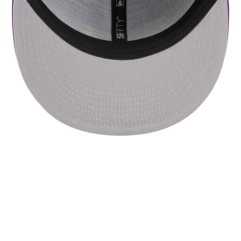 Men's New Era Purple Los Angeles Lakers Jersey Hook Statement Edition 59FIFTY Fitted Hat