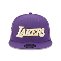 Casquette snapback 9FIFTY violette New Era pour homme avec logo Los Angeles Lakers et logo Statement Edition
