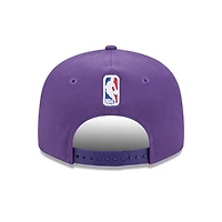 Casquette snapback 9FIFTY violette New Era pour homme avec logo Los Angeles Lakers et logo Statement Edition