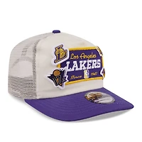 Casquette ajustable New Era 19TWENTY violette pour homme, Los Angeles Lakers, avec écusson superposé.