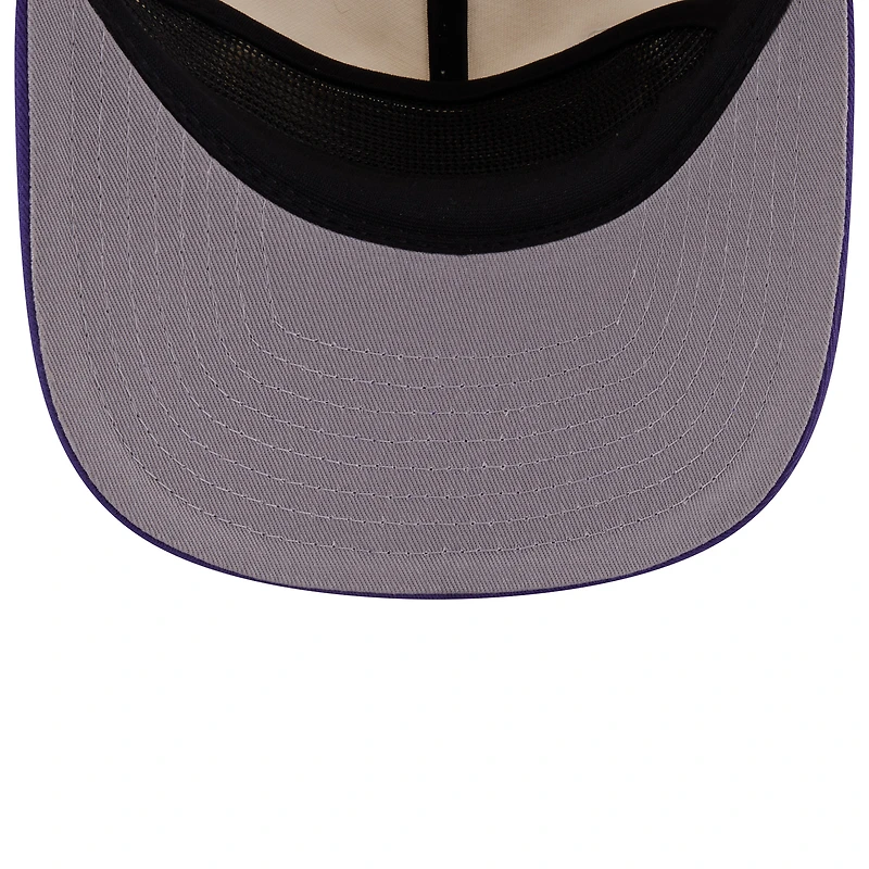Casquette ajustable New Era 19TWENTY violette pour homme, Los Angeles Lakers, avec écusson superposé.