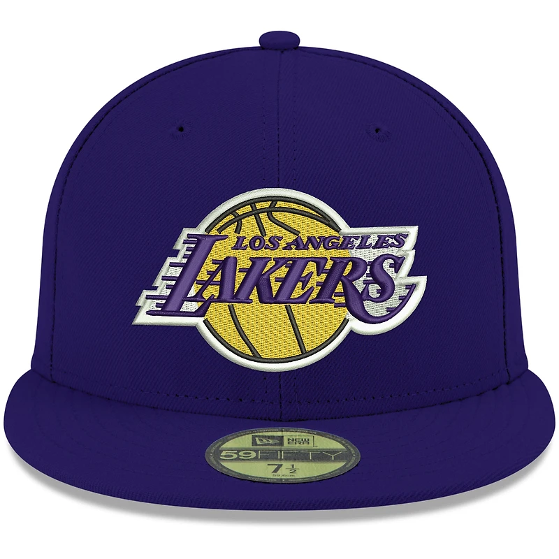 Casquette ajustée 59FIFTY pour homme de la couleur officielle l'équipe Los Angeles Lakers New Era violette