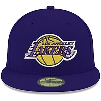Casquette ajustée 59FIFTY pour homme de la couleur officielle l'équipe Los Angeles Lakers New Era violette