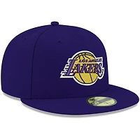 Casquette ajustée 59FIFTY pour homme de la couleur officielle l'équipe Los Angeles Lakers New Era violette