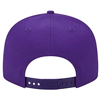 Men's New Era Purple Los Angeles Lakers Script Side Patch 9FIFTY Snapback Hat