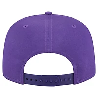Casquette snapback de golfeur violette New Era pour homme avec texte de l'équipe des Los Angeles Lakers