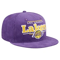 Casquette snapback en velours côtelé 9FIFTY pour homme New Era Los Angeles Lakers violet
