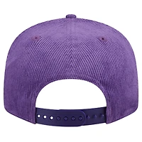 Men's New Era Purple Los Angeles Lakers Throwback Display Corduroy 9FIFTY Snapback Hat