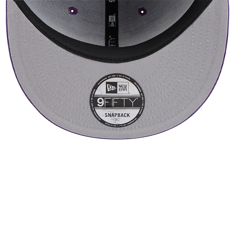 Men's New Era Purple Los Angeles Lakers Throwback Display Corduroy 9FIFTY Snapback Hat
