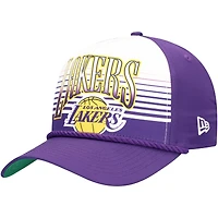 Casquette ajustable violette Los Angeles Lakers Throwbackdient 9FORTY A-Frame New Era pour homme
