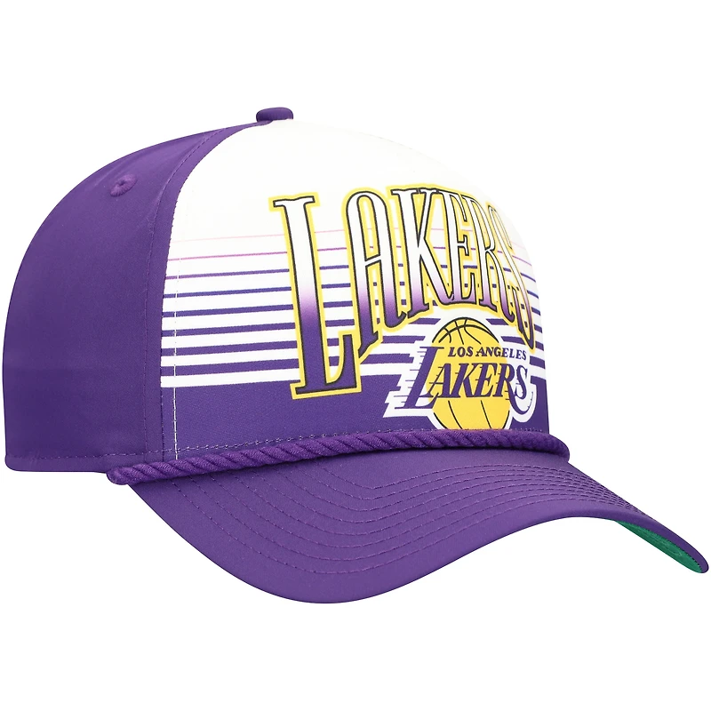 Casquette ajustable violette Los Angeles Lakers Throwbackdient 9FORTY A-Frame New Era pour homme