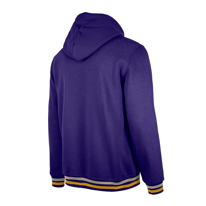 Sweat à capuche rétro violet Los Angeles Lakers de New Era pour homme