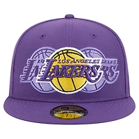Casquette ajustée Tri-Hit 59Fifty violette des Los Angeles Lakers de New Era pour homme