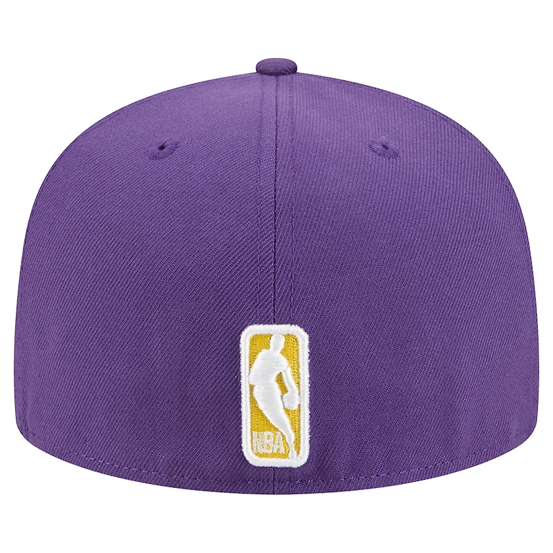 Casquette ajustée Tri-Hit 59Fifty violette des Los Angeles Lakers de New Era pour homme