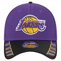 Men's New Era Purple Los Angeles Lakers Visor Hit 39THIRTY Flex Hat