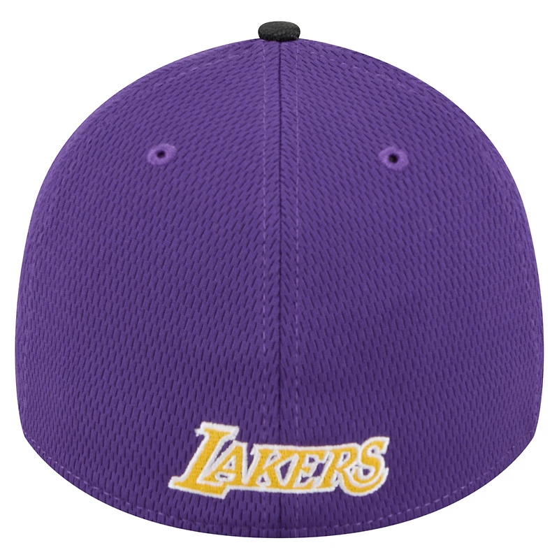 Men's New Era Purple Los Angeles Lakers Visor Hit 39THIRTY Flex Hat