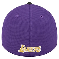 Men's New Era Purple Los Angeles Lakers Visor Hit 39THIRTY Flex Hat