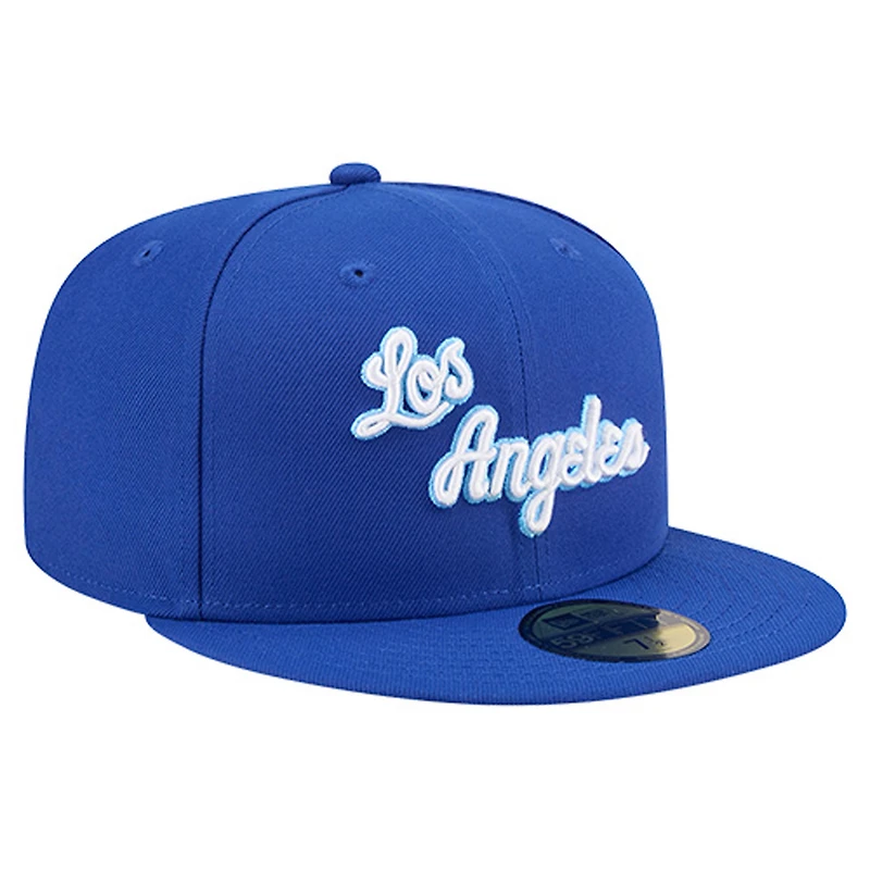 Casquette ajustée New Era Royal Los Angeles Lakers Core Logo 59FIFTY pour homme