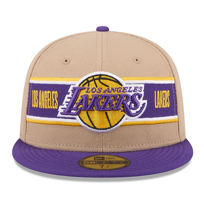 Casquette ajustée 59FIFTY NBA Draft 2024 New Era pour hommes, beige/violet