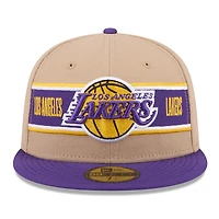 Casquette ajustée 59FIFTY NBA Draft 2024 New Era pour hommes, beige/violet