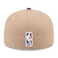 Men's New Era Tan/Purple Los Angeles Lakers 2024 NBA Draft 59FIFTY Fitted Hat