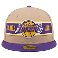 Casquette ajustée 59FIFTY NBA Draft 2024 New Era pour hommes, beige/violet, Los Angeles Lakers