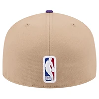 Casquette ajustée 59FIFTY NBA Draft 2024 New Era pour hommes, beige/violet, Los Angeles Lakers