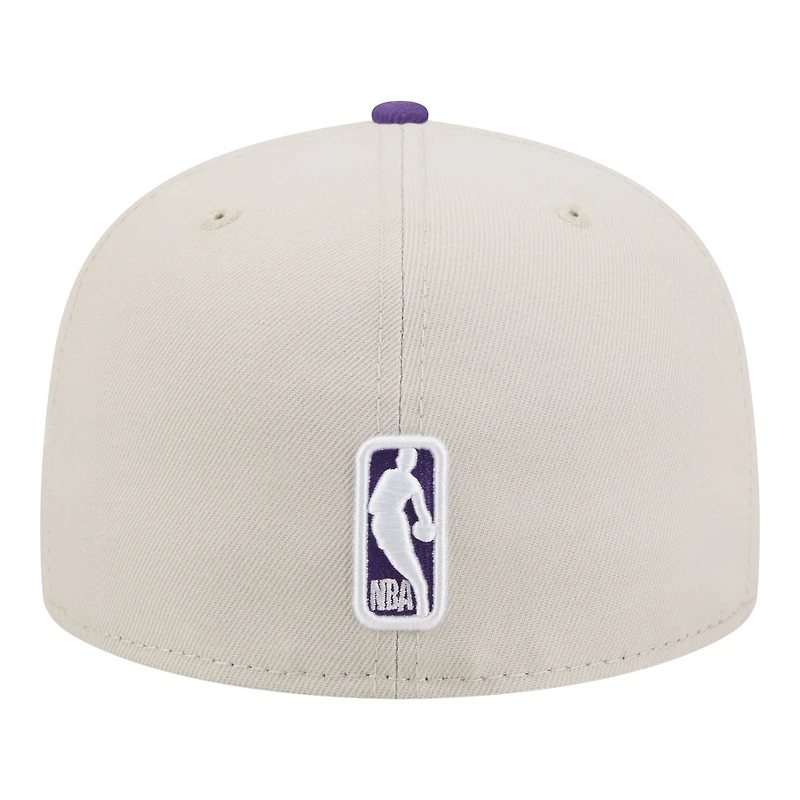 Men's New Era  Tan/Purple Los Angeles Lakers Localized City Icon 59FIFTY Fitted Hat