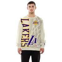 Sweat-shirt New Era beige Los Angeles Lakers édition City 2025/26 pour homme