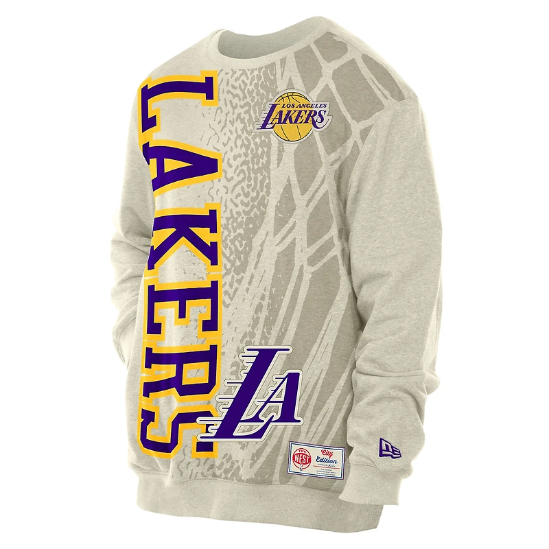 Men's New Era Tan Los Angeles Lakers 2025/26 City Edition Sweatshirt