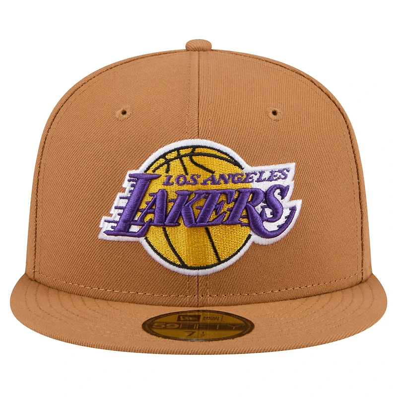 Men's New Era Tan Los Angeles Lakers Color Pack 59FIFTY Fitted Hat