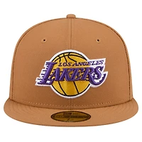 Men's New Era Tan Los Angeles Lakers Color Pack 59FIFTY Fitted Hat