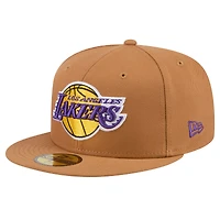 Men's New Era Tan Los Angeles Lakers Color Pack 59FIFTY Fitted Hat
