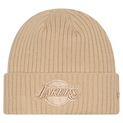 Men's New Era  Tan Los Angeles Lakers Color Pack Cuffed Knit Hat