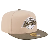 Men's New Era  Tan Los Angeles Lakers Color Pack Two-Tone 59FIFTY A-Frame Fitted Hat