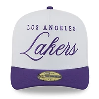 Casquette ajustée New Era 59FIFTY blanche/violette pour homme, NBA Draft 2025, Los Angeles Lakers