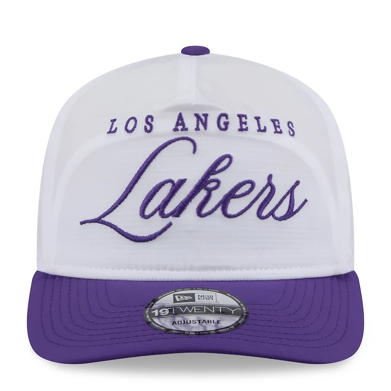 Men's New Era White/Purple Los Angeles Lakers 2025 NBA Draft On-Stage Nylon 19TWENTY Adjustable Hat