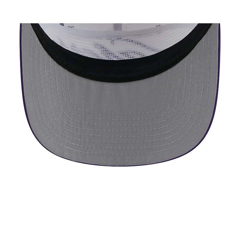 Casquette ajustable New Era 19TWENTY en nylon blanc/violet pour homme, draft NBA 2025, Los Angeles Lakers