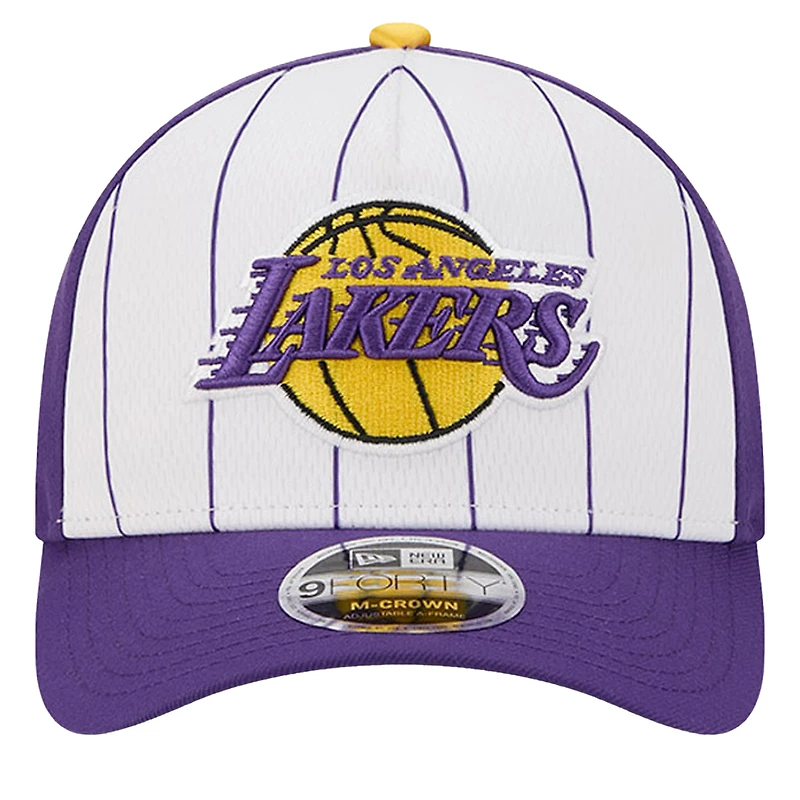 Men's New Era  White/Purple Los Angeles Lakers 2025 NBA Tip Off M-Crown A-Frame 9FORTY Adjustable Hat
