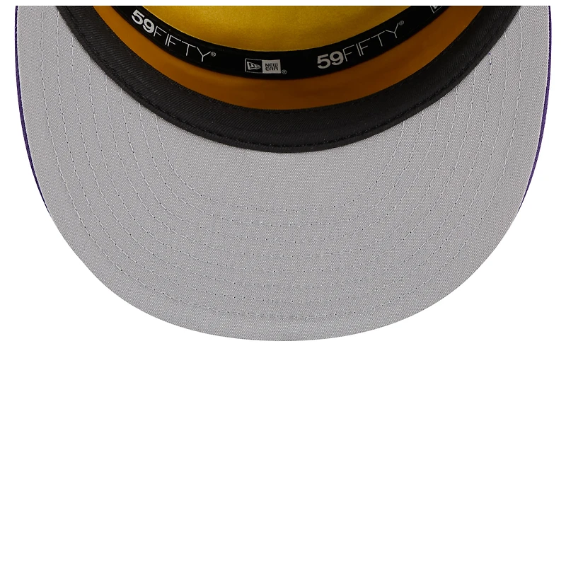 Men's New Era White/Purple Los Angeles Lakers 2025 NBA Tip Off Split Panel 59FIFTY Fitted Hat