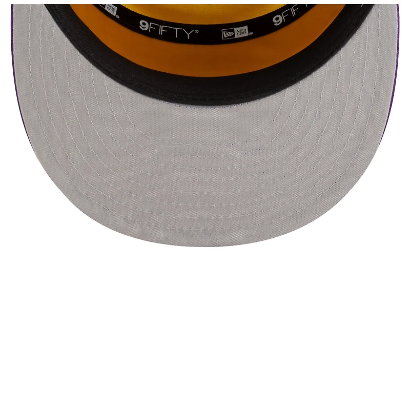Casquette New Era blanche/violette Los Angeles Lakers 2025 NBA Tip Off Split Panel 9FIFTY Snapback pour homme