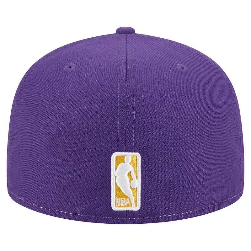 Men's New Era  White/Purple Los Angeles Lakers Repeat 59Fifty Fitted Hat