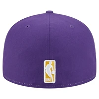 Men's New Era  White/Purple Los Angeles Lakers Repeat 59Fifty Fitted Hat