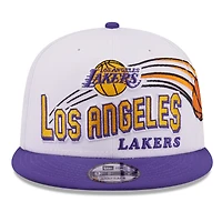 Men's New Era White/Purple Los Angeles Lakers Retro Swoop 9FIFTY Snapback Hat