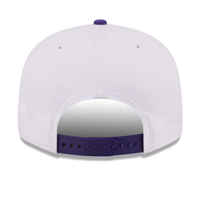 Men's New Era White/Purple Los Angeles Lakers Retro Swoop 9FIFTY Snapback Hat