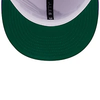 Casquette snapback New Era 9FIFTY pour homme, blanche et violette, Los Angeles Lakers, style rétro.