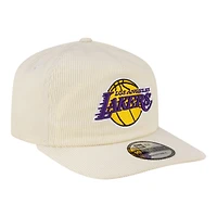 Men's New Era  White Los Angeles Lakers 19TWENTY 80s Chrome Corduroy Adjustable Hat