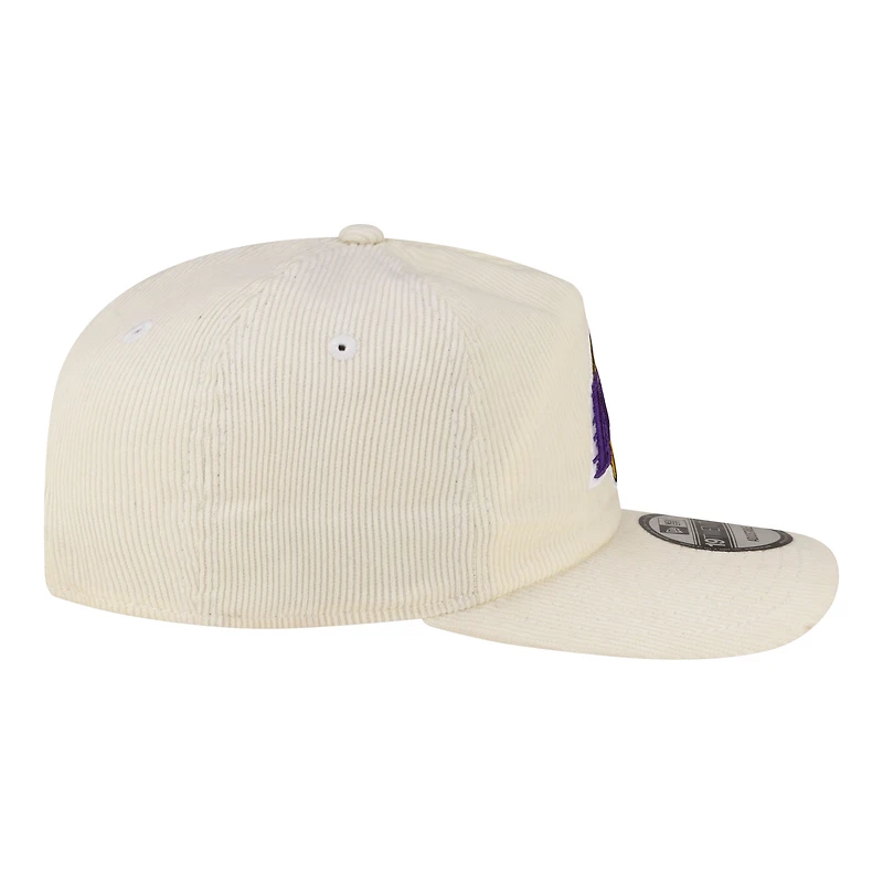 Men's New Era  White Los Angeles Lakers 19TWENTY 80s Chrome Corduroy Adjustable Hat