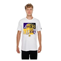 Men's New Era  White Los Angeles Lakers Block Logo T-Shirt