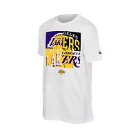 Men's New Era  White Los Angeles Lakers Block Logo T-Shirt